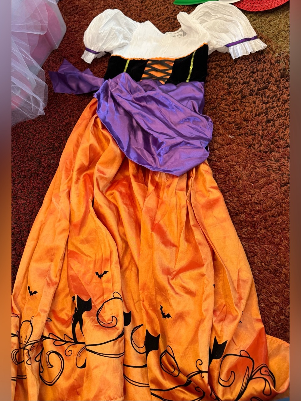 🧙‍♀️ Girls Witch Halloween Costume Dress Orange Purple Black Size 8